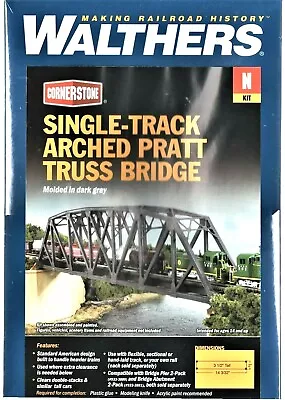 N Scale Walthers Cornerstone 933-3870 Single-Track Arched Pratt Truss Bridge Kit • $42.48