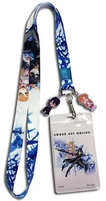 Sword Art Online Asuna & Kirito Blue Lanyard W/ Metal Charms Anime Licensed NEW • $10.85