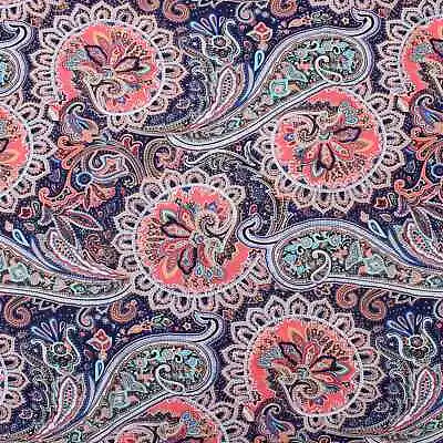 £6.99 • Buy Soft Touch Single Knit Jersey Fabric In Paisley Pattern