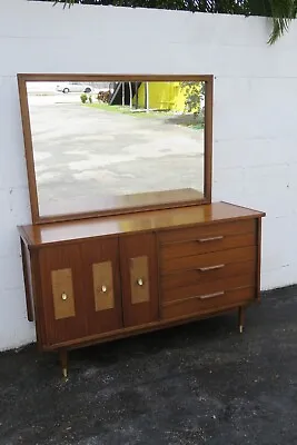 Mid Century Modern Long Dresser Sideboard Credenza With Mirror 5058 • $1495