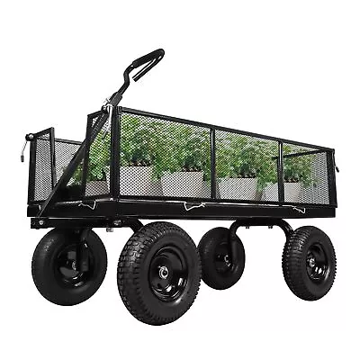 Heavy Duty 1100 Lbs Capacity Steel Garden Cart With 11.5 Inch Tire Removable... • $291.68