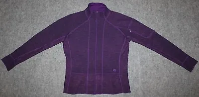 MOUNTAIN HARDWEAR SARAFIN FULL ZIP SWEATER OL2353 Wool Blend Purple Sz L Sweater • $21.49