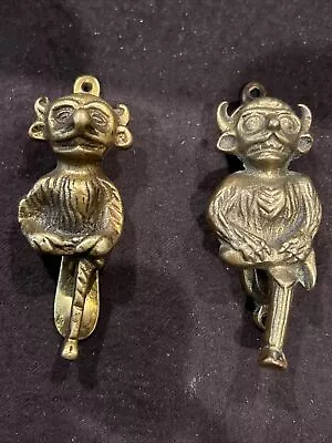 $79.99 • Buy 2 Vintage Brass Gargoyle Lincoln Imp Door Knockers