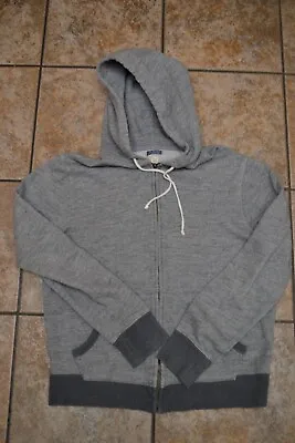 JCrew J Crew Vintage Fleece Full Zip-up Hoodie Gray Grey Med • $14.85