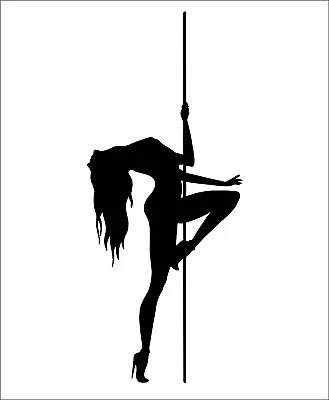 Pole Dancer Sexy Wall Sticker Art Home Decal Wallart Girly Bedroom Club • £14.29