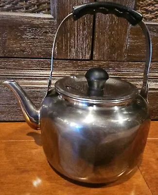 Vintage Farberware #7020 Tea Kettle Paneled Stainless Steel Swing Handle 2 Quart • $16.97