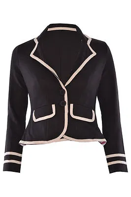 £13.98 • Buy Ladies Women Military Blazer  Nautical Long Sleeve Button Slim Coat Top Jacket