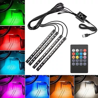 RGB LED Lights Car Interior Floor Decor Atmosphere Strip Lamp Parts Accessories • $8.85