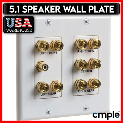 $18.29 • Buy Speaker Wall Plate 5.1 Surround Sound System Face Plate Banana RCA Home Theater