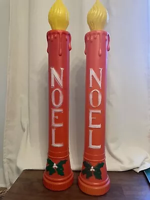 Vintage Blow Mold Christmas Candles (2) 1970’s Holiday NOEL - No Wiring • $30