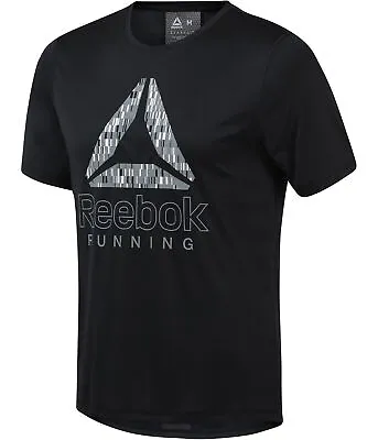 Reebok Mens Running Speedwick Graphic T-Shirt Black Large • $21.98