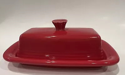 Fiesta Homer Laughlin HLC Fiestaware USA Red Butter Dish W Lid Exc+++ • $29.97