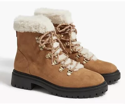 J Crew Faux-Fur Winter Hiking Boot Women's Size 9 Brown Chestnut - New( No Box) • $31.20