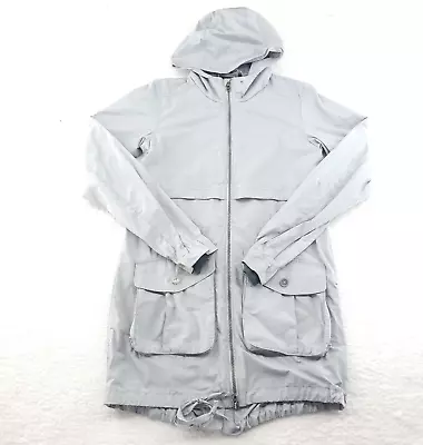 Mountain Hardwear Womens Jacket XS Gray Full Zip Hooded Windbreaker Parka • $29.97