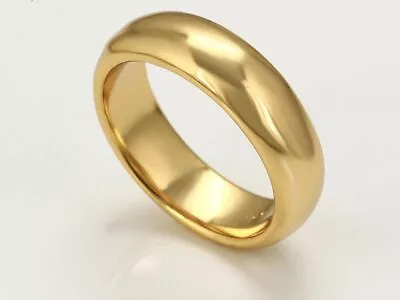 24ct 24K Yellow Gold  Plated  Men Girl Plain Wedding Wide Band Ring All Sizes 99 • £6.99