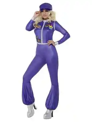 Adult Purple Dancing Queen Costume 70s Abba Groovy Ladies Fancy Dress Outfit • £39.99