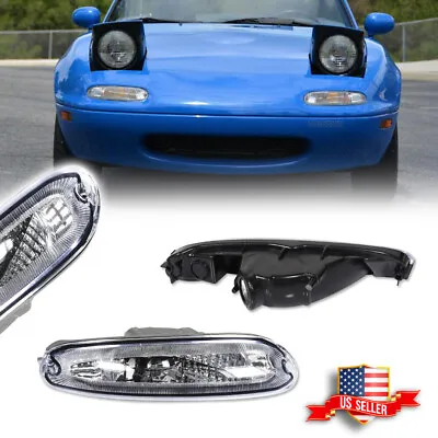 2PCS Clear Lens Front Bumper Turn Signal Lights For 1990-1997 Mazda MX-5 Miata • $24.99