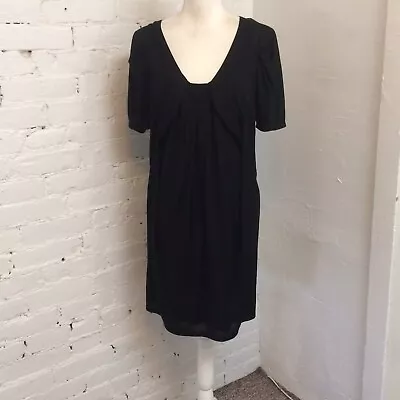 Vanessa Bruno Short Sleeve Shift Dress Black Wool Knit 2 • $39