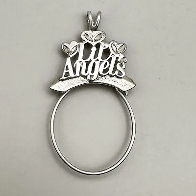 Lil’ Angels Charm Holder Pendant Signed Morning Sun Sterling Silver (M) • £28.94