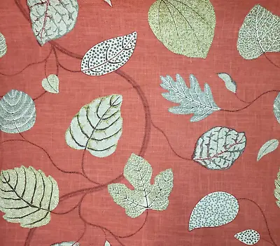 Adelle In Rouge  54  Wide P Kaufmann 70% Cotton 30% Linen Leaf Leaves Soft Red • $27.99