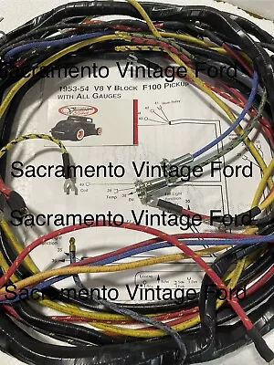 1953 1954 Ford F100 Truck V8 Y-Block Wire Harness Under Dash Cowl Wiring USA • $927.26