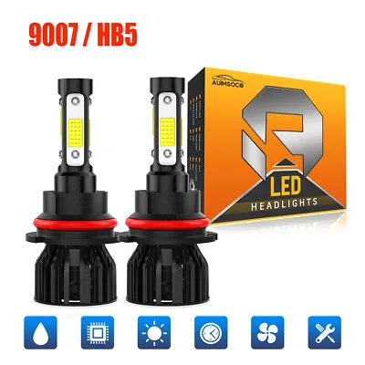 9007 HB5 LED Headlight Super Bright Bulbs Kit HIGH/LOW Beam 6500K White • $29.99