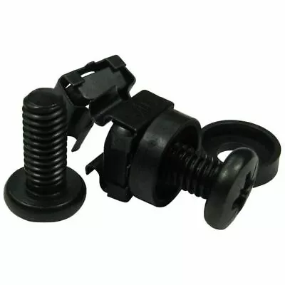 M6 (6mm) Mounting Screws For Server Rack Cabinet Rack Mount Bolts 50pcs Black • £8.72