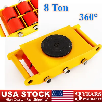 8 Ton Heavy Duty Machine Dolly Skate Machinery Roller Mover Cargo Trolley 360° • $60