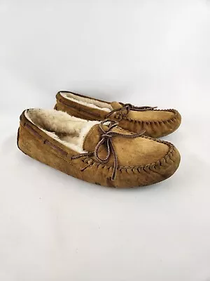 UGG Dakota Slippers Women's 10 House Shoes Tan 5612 Moccasin Loafers Sherpa Wool • $31.99