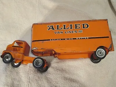 1950's Vintage Allied Van Lines Semi Tractor Trailer Moving Truck 22.5  Long • $149.95