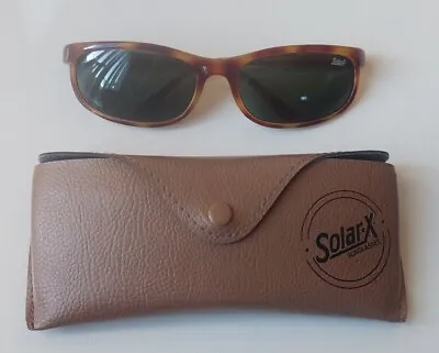 Vintage Solar X Brown Tortoiseshell Oval Sunglasses Frames With Case • $34.95