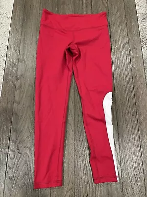 Mens Jock Red White 3/4 Spandex Tights Compression Pants Medium M • $26