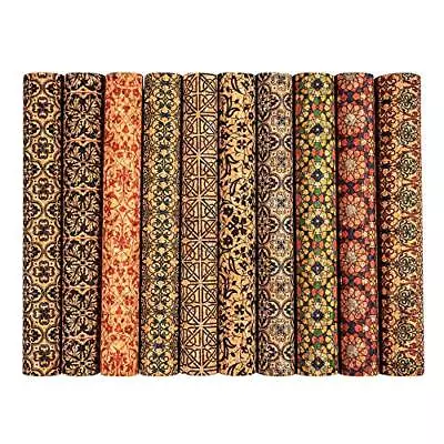 10 Pcs 9''x13'' Cork Fabric Natural Color Retro Faux Leather Sheetsthin Soft Cor • $21.42