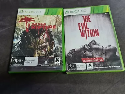 Xbox 360 Games Lot Of 2 Dead Island Riptide & The Evil Within R18+   • $10