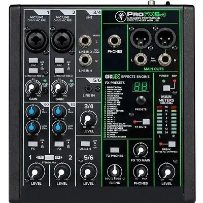 MACKIE ProFX6v3 Compact 6-Channel USB FX Recording Audio Mixer • $189.99