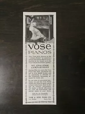 Vintage 1908 Vose Pianos Vose & Sons Piano Company Original Ad • $6.99