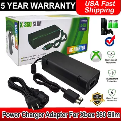 Power Supply For Xbox 360 Slim Console AC Adapter Plug Charger Brick Cable Cord • $16.90