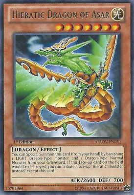 Hieratic Dragon Of Asar - GAOV-EN024 - Rare - Unlimited Edition - YuGiOh • £0.99