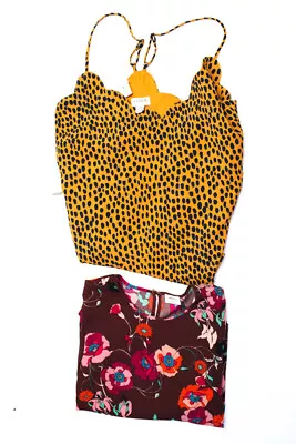 J Crew Wilfred Womens Racerback Scallop Hem Cami Blouse Yellow Size 14 XXS Lot 2 • $2.99