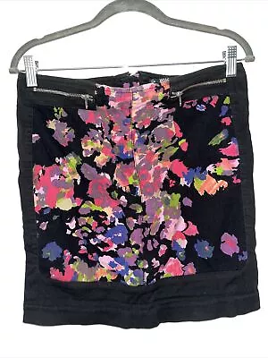 Y2K W118 By Walter Baker Dee Printed Skirt - M 80’s Style Zippers Jean Material • $19.97