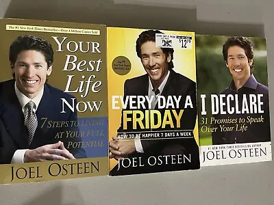 Joel Osteen 3 Book Lot Best Life Now Every Day A Friday I Declare Christian • $12.99