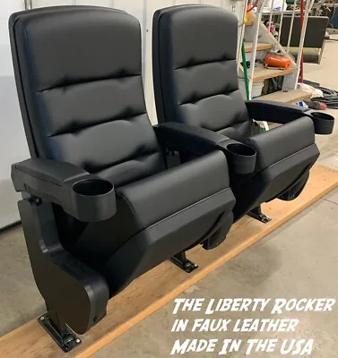 10 NEW MOVIE CINEMA Seats Home Theater Seating Rocker Made In USA Leather-ette • $4479