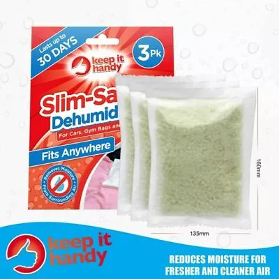 2Pk SMALL SPACE DEHUMIDIFIER BAGS Sachets Helps Stop Damp Moisture Mould Drawer • £3.49