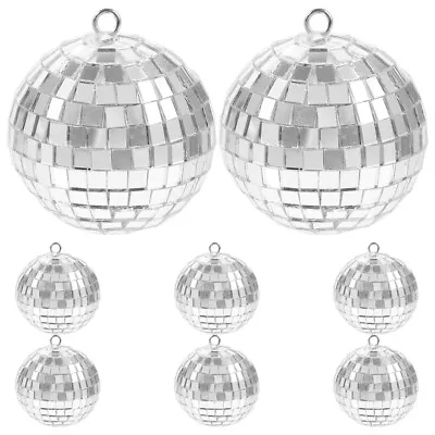 8pcs Decorative Mirror Disco Balls Hanging Disco Balls Reflective Disco • £11.45