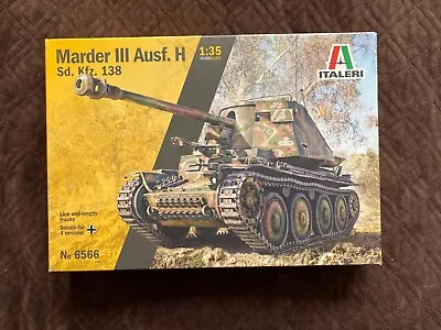 Italeri Marder III Ausf. H German Tank Destroyer 1/35 Scale Model Kit Complete • £15.51