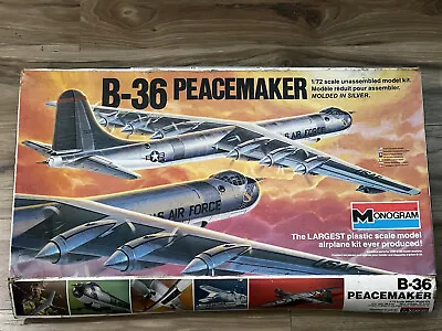 Monogram No. 5703 B-36 Peacemaker 1:72 Scale Model Kit 1980 VINTAGE RARE • $99.99