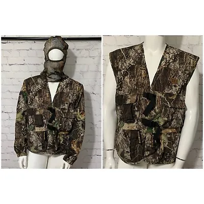 Sports Afield Hunting Jacket Mens XL Mossy Oak Break Up Camo Convertible Vest • $29.80