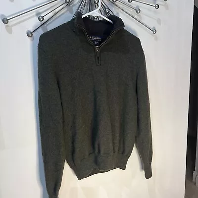 Brooks Brothers Sweater Jacket Extra Fine Italian Merino Wool Size M Half Zip • $28.88