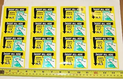 Mars MEI Yellow Decal Label Sets For Bill Acceptor Validators Qty 4 For 1 Price • $12.65