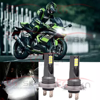 H7 LED Headlight Bulbs Kit For Kawasaki Ninja ZX6R ZX636C 2003-2006 ZX636E 13-14 • $18.01